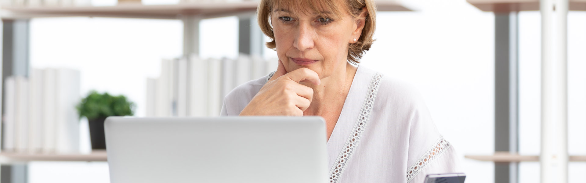 woman using a laptop